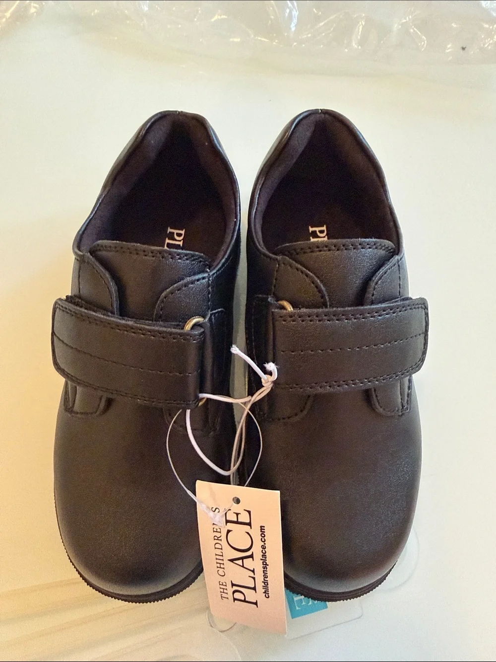 The Children's Place Black Hook-and-Loop School Dress Shoes